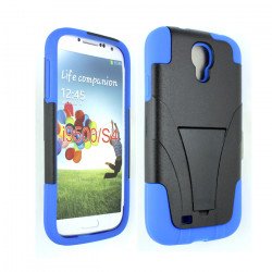 Galaxy S4 Tri Stand Hybrid Case with Stand (Blue - Black)